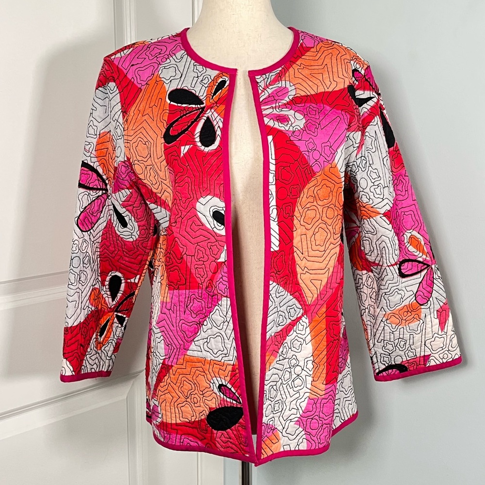 Chico's Reversible Heritage Quilted Open Front
Jacket/Cardigan - Picture 6 of 9